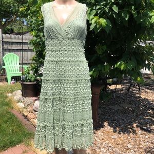 Max Studio V-Neck Sleeveless Mesh Dress